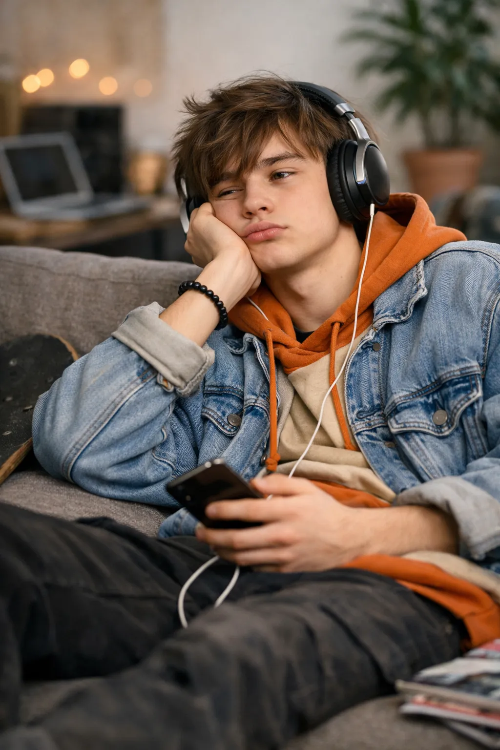 słuchanie muzyki na słuchawkach